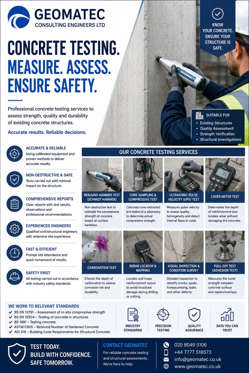Geomatec concrete testing brochure